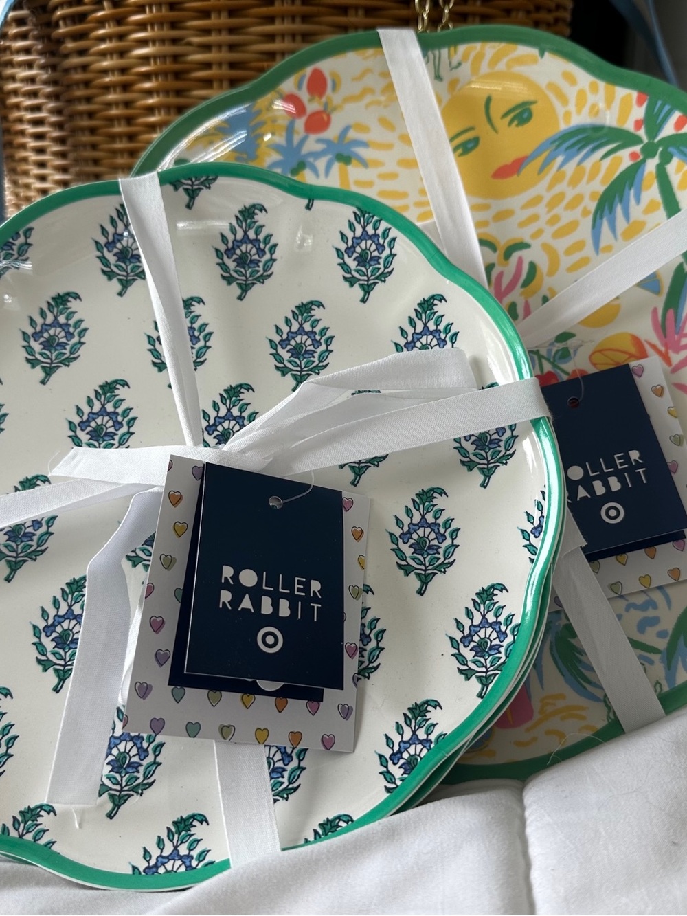 TWO SETS: Roller Rabbit x Target Melamine Plates